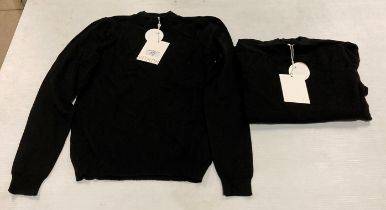 2 x NÜMPH ladies fit, crew neck black jumpers,