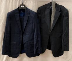 2 x Gents' occasion ware suit sets - a blue suit set by OneSix5ive (no size visible) and a navy