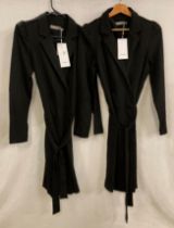 2 x FRANSA ladies button-front blazer-style wrap dress in black,