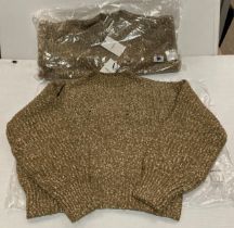 2 x MSCH chunky knit jumpers/pullovers in cream (tree house mel), both size XS/S - RRP: £79.