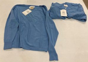 2 x NÜMPH Nudaya Pullovers with bat-wing sleeves in powder blue (della robbia blue),