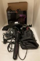 Four electric hairdryers by Remington, Babyliss,