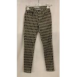 12 x Toxik ladies mosaic print trousers with 2 pockets to front, sizes XS, S,