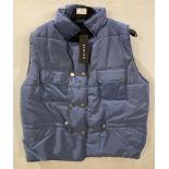 3 x Rising blue buttoned body warmers,