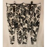 12 x Port Boutique hareem trousers with pockets and elasticated waist, black and white pattern,