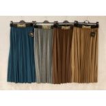 19 x Port Original pleated skirts with elasticated waist and detachable elasticated belt, brown,
