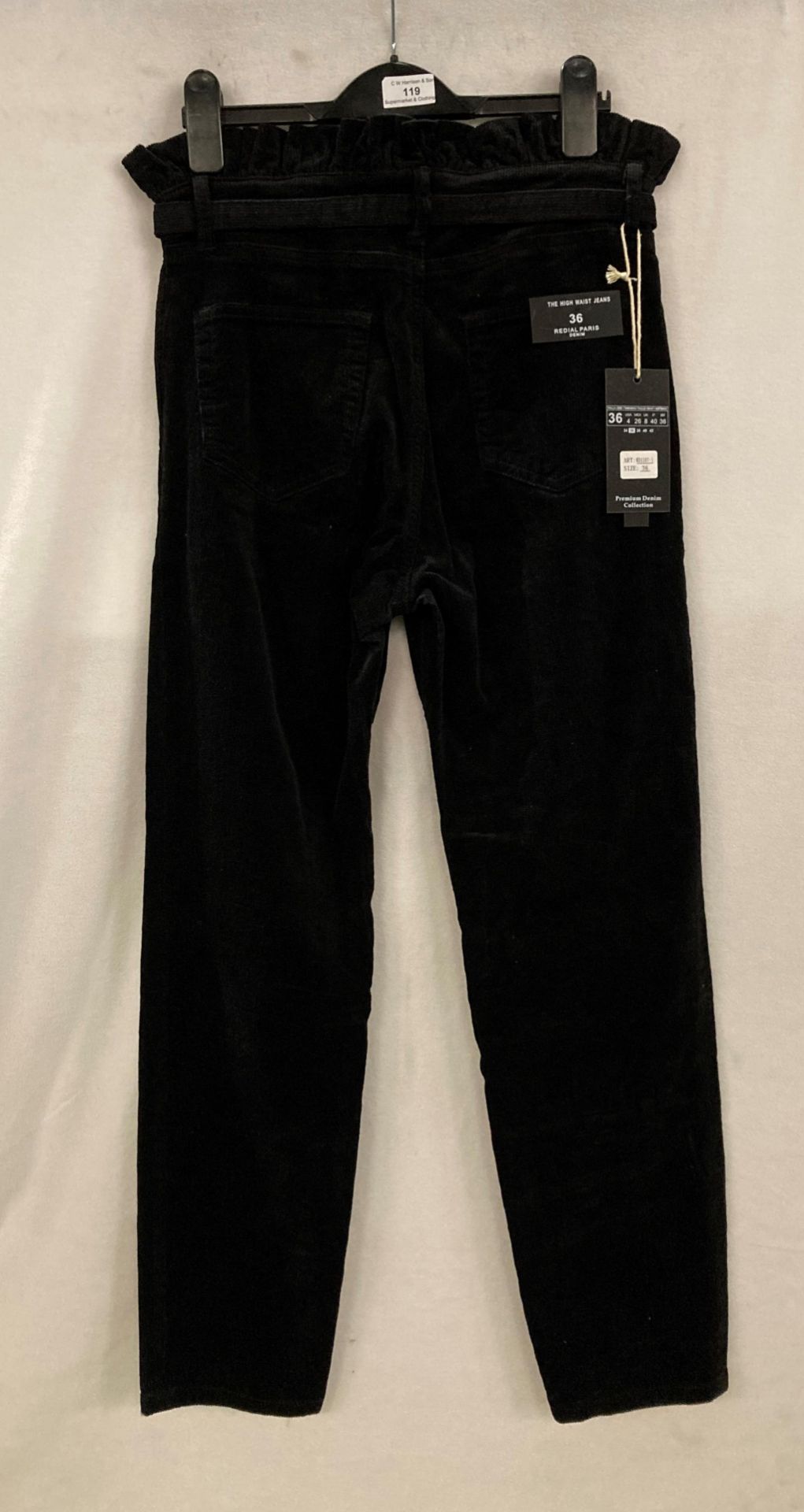 10 x Pro Redial Paris black corduroy high waist jeans, sizes 8, 10, - Image 2 of 2