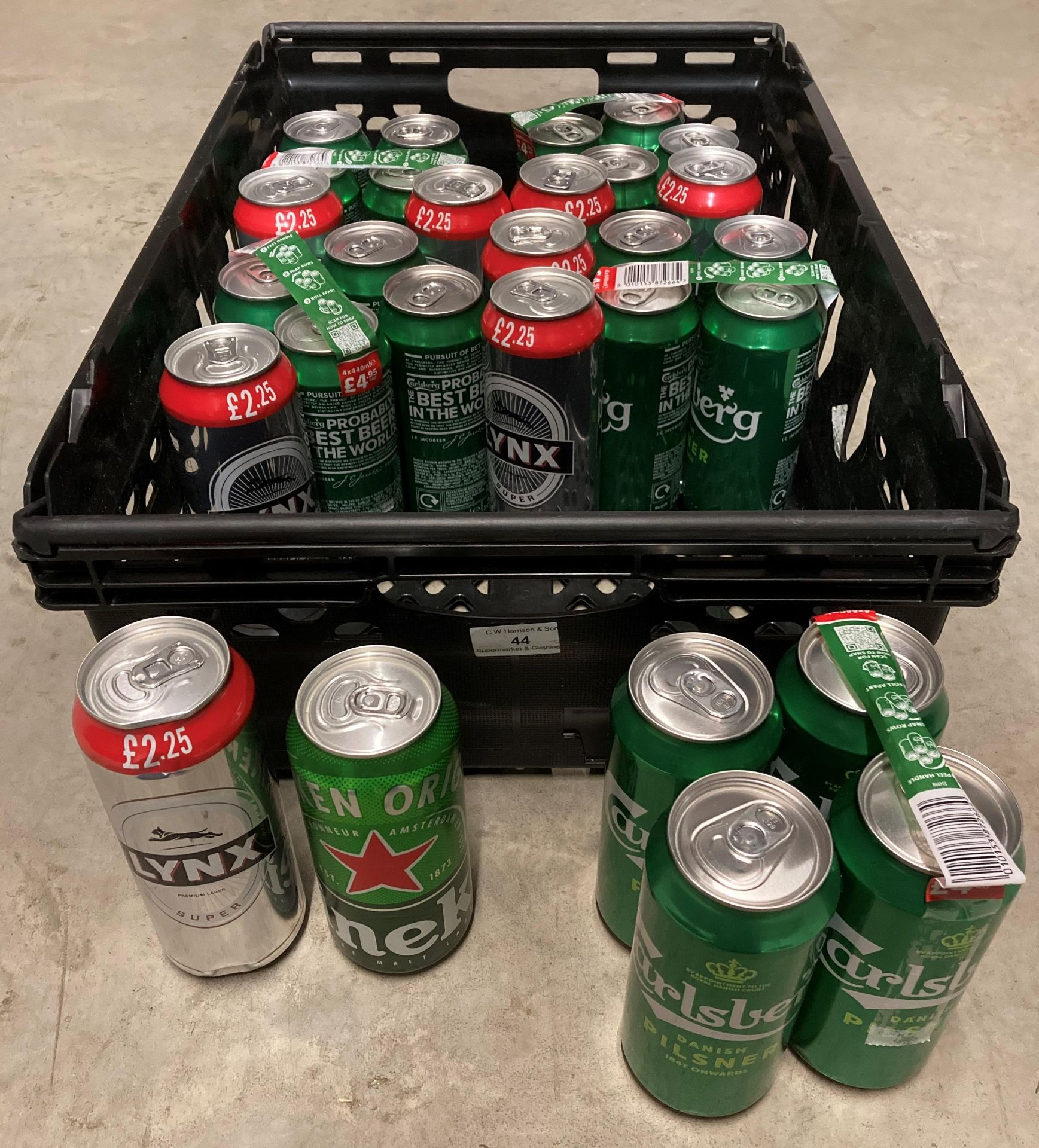 29 x 440-500ml cans of Lynx, Heineken,