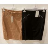 13 x JCL black and brown coloured pencil skirts with 2 zip detail to front, sizes S/M,