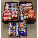 Contents to three trays - 20 x assorted 6 packs of Walkers, Seabrook,