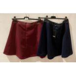 6 x Laura JO A-line mini skirts with pleather waistband and zip fastening in navy,