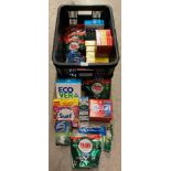 Contents to crate - 29 x items by Surf, Daz, Fairy, Domestos, etc including washing tablets,