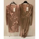10 x assorted Allyson champagne metallic coloured dresses, various styles, sizes S,