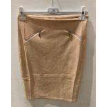 11 x JCL peach coloured pencil skirts with 2 zip detail to front, sizes S/M,