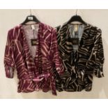 12 x Port Original Italian style wrap over style blouses,