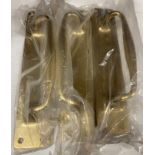 3 x Large brass door handles - 30cm (12)