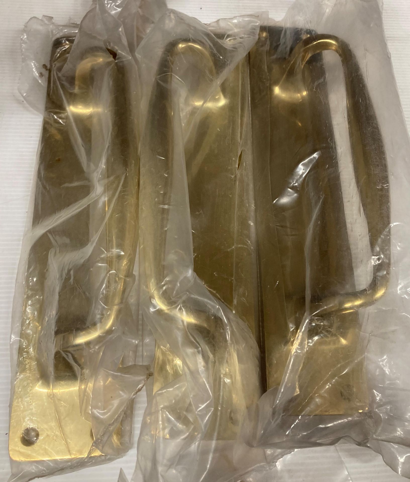 3 x Large brass door handles - 30cm (12)