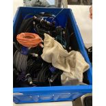 Contents to plastic crate - quantity of SD HDMI cables (saleroom location: D08)