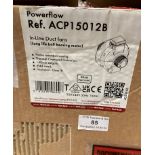 Powerflow Vent-Axia in-line duct fan model: ACP15012B and a steel flue pipe (20cm x 100cm) (J12)