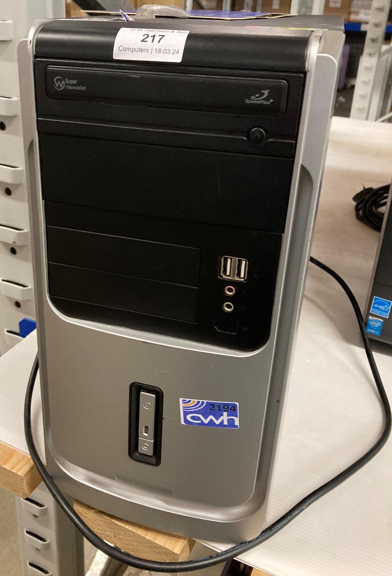 Tower desktop computer 17-2600 complete with power lead (saleroom location: G10)