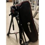 Manfrotto camera tripods and carry bag (saleroom location: D08)