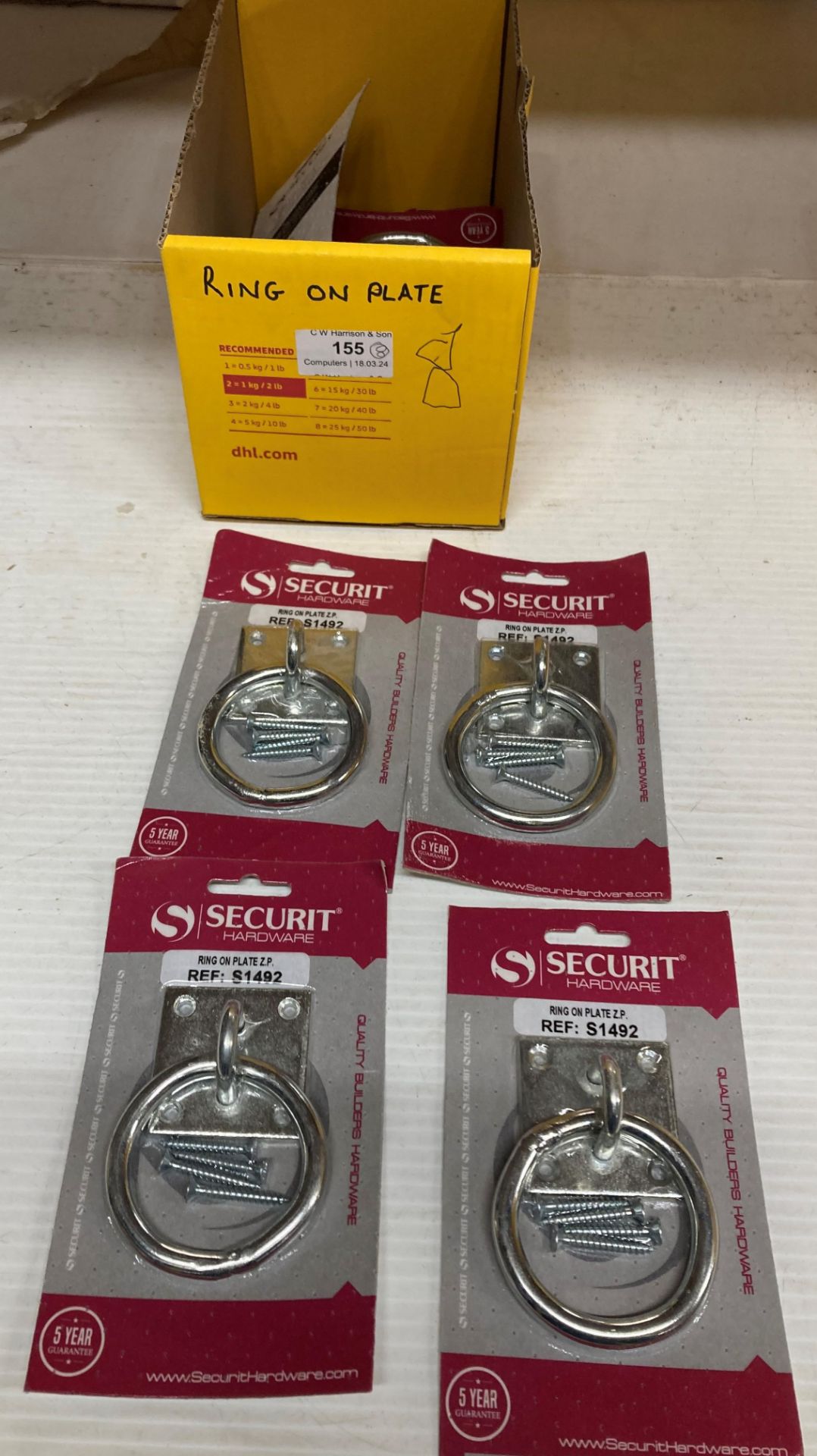 8 x Securit ring on plates S1492 (H13)