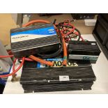 3 x assorted power inverters with battery leads (saleroom location: D06)