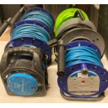 2 x 45 metre 4 gang extension reels,