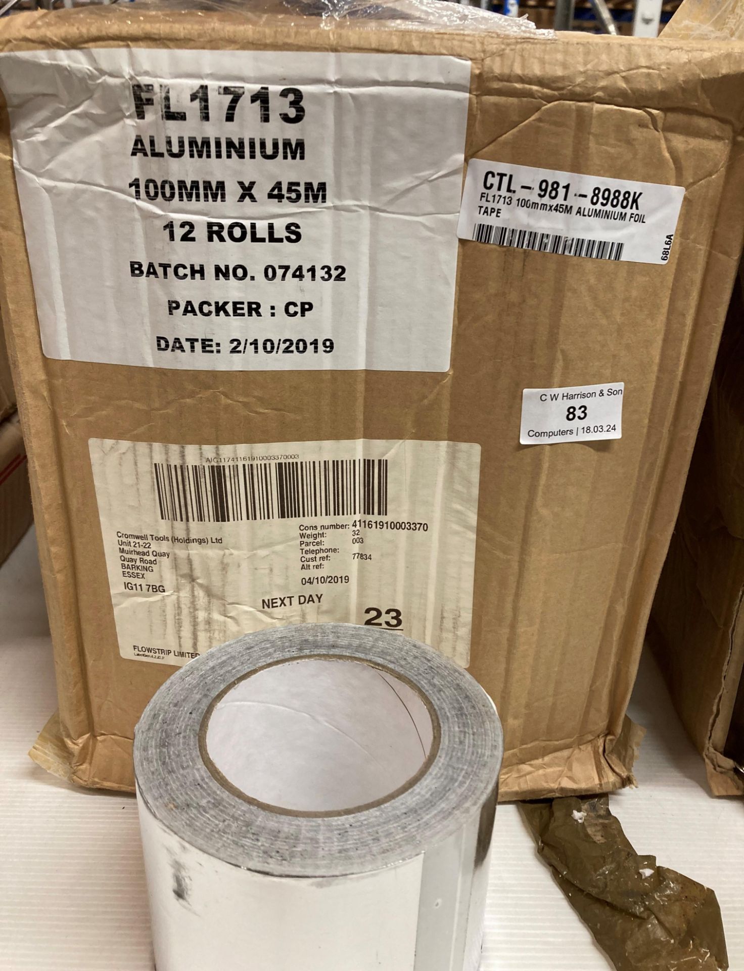 3 x boxes of 12 x rolls of 30 MICRON aluminium foil (10cm x 4.