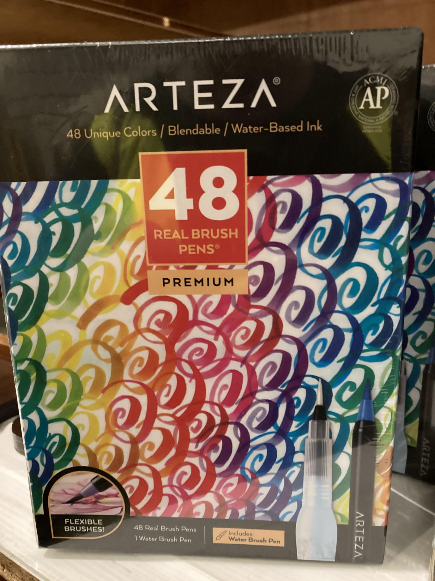 6 x boxes of 48 Arteza premium real brush pens (MA 7 RACK)