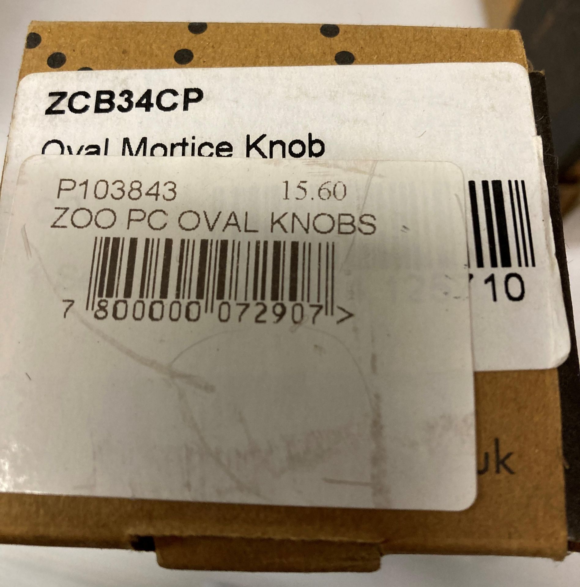 2 x ZCB834CP ZCB Contract Brass oval mortice knobs in silver - both boxed and new (J13) - Image 2 of 2