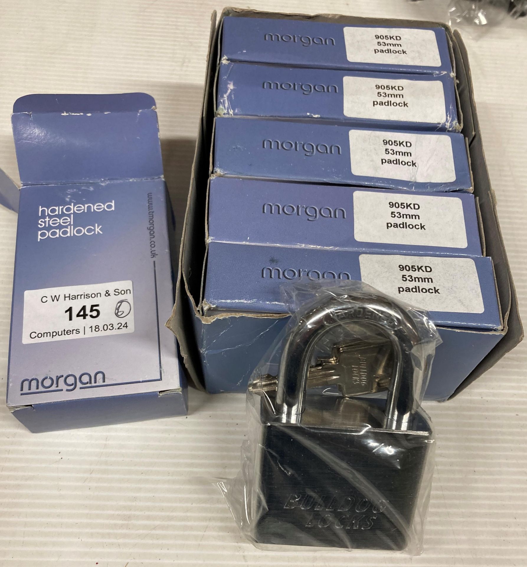 6 x Morgan 53mm padlocks (H12)