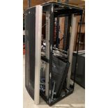 HP metal framed multi-rack comms cabinet,