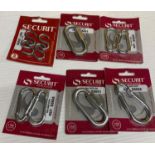 64 x assorted Securit snap hooks, quick links, hooks,