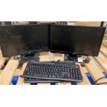 2 x HP W2072A computer monitors complete with 3 x assorted keyboards and power leads (M10)