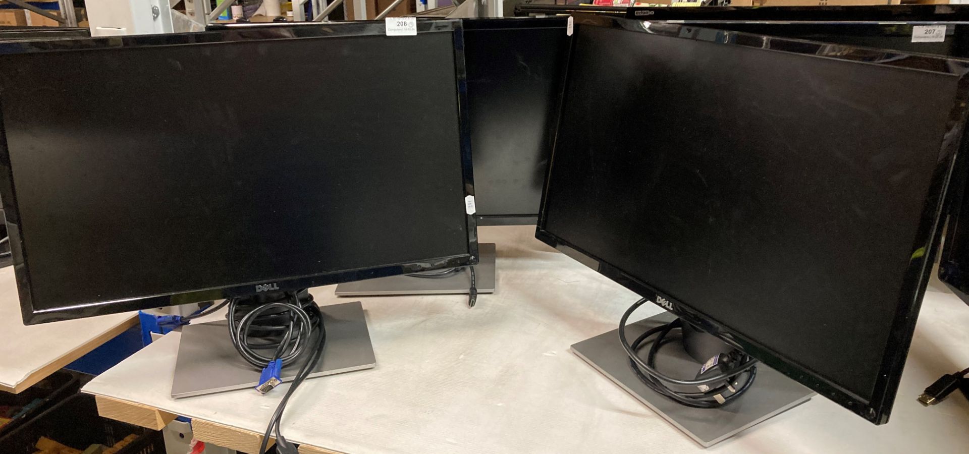 3 x 24" Dell computer monitors with power leads (saleroom location: G11)