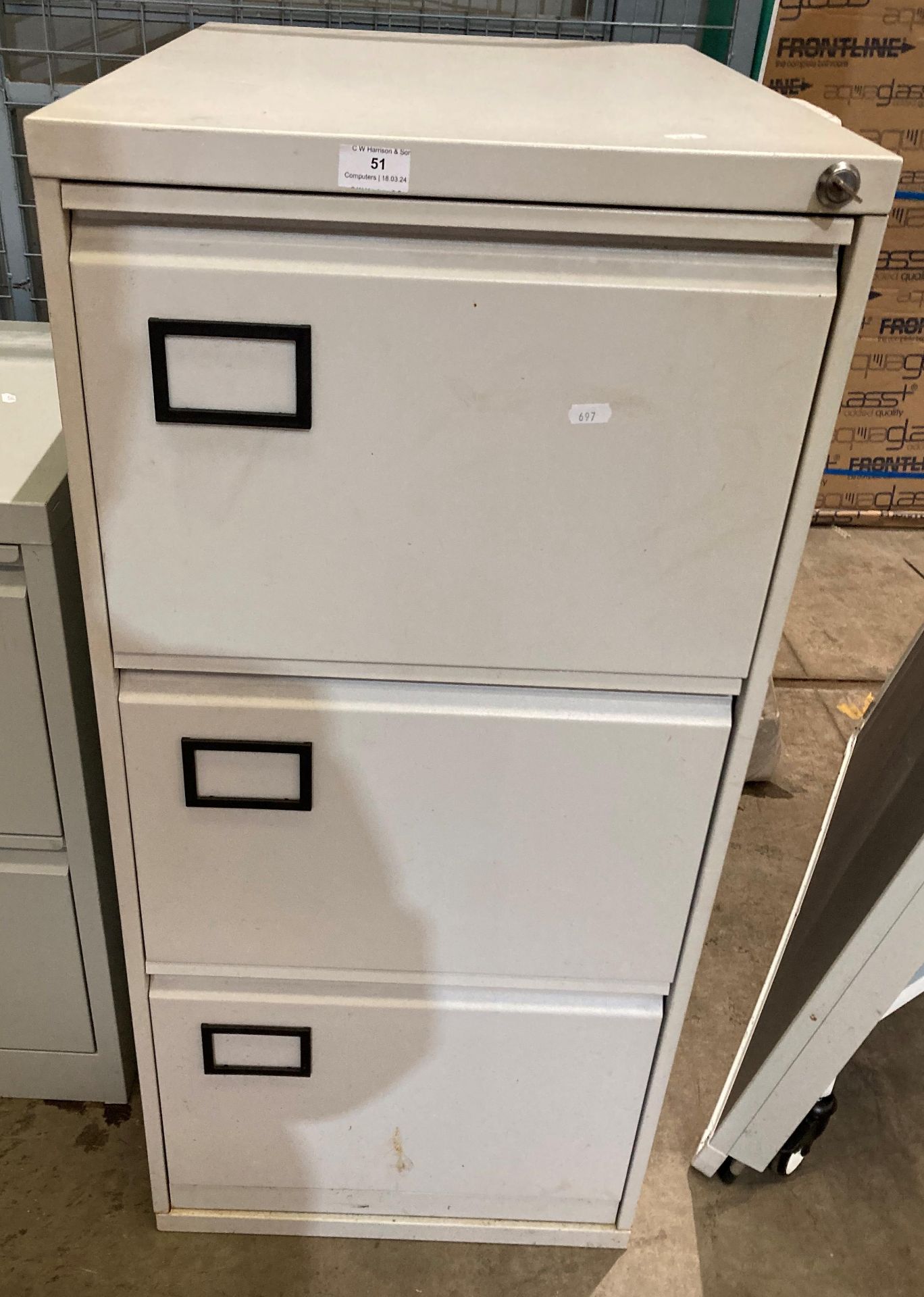 Metal 3-drawer filing cabinet (MA1)