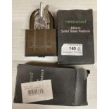 2 x Crestwood 60mm solid steel padlocks (H12)