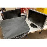 5 items - 2 x laptop bags, Bush 15" TV/DVD,