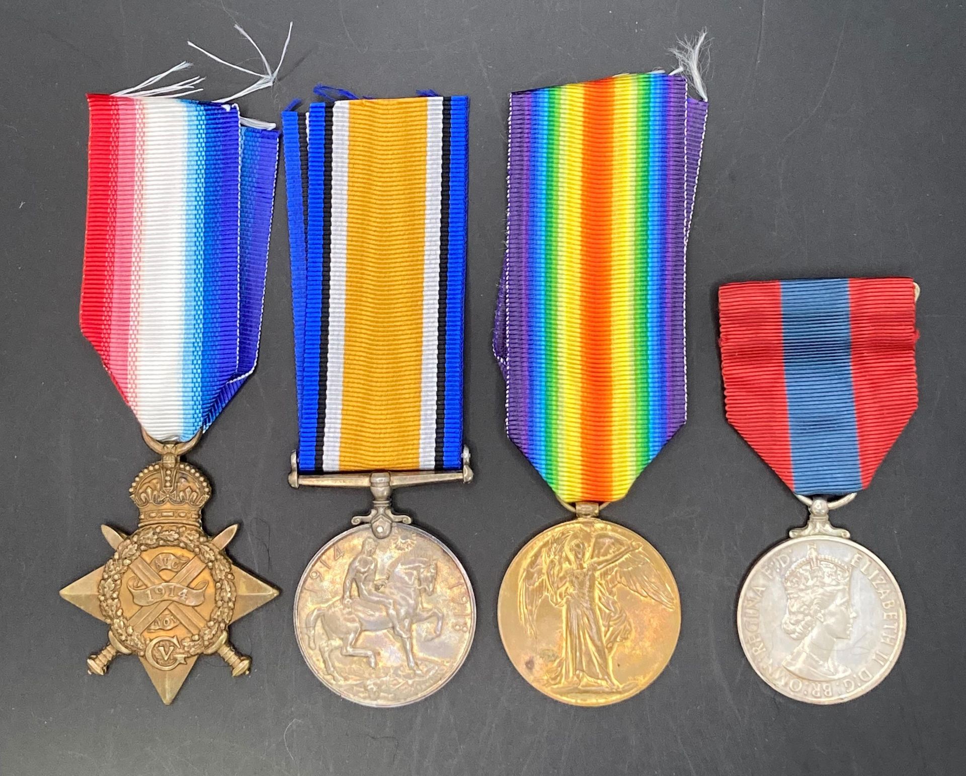 Three First World War medals including 1914-1915 Star,