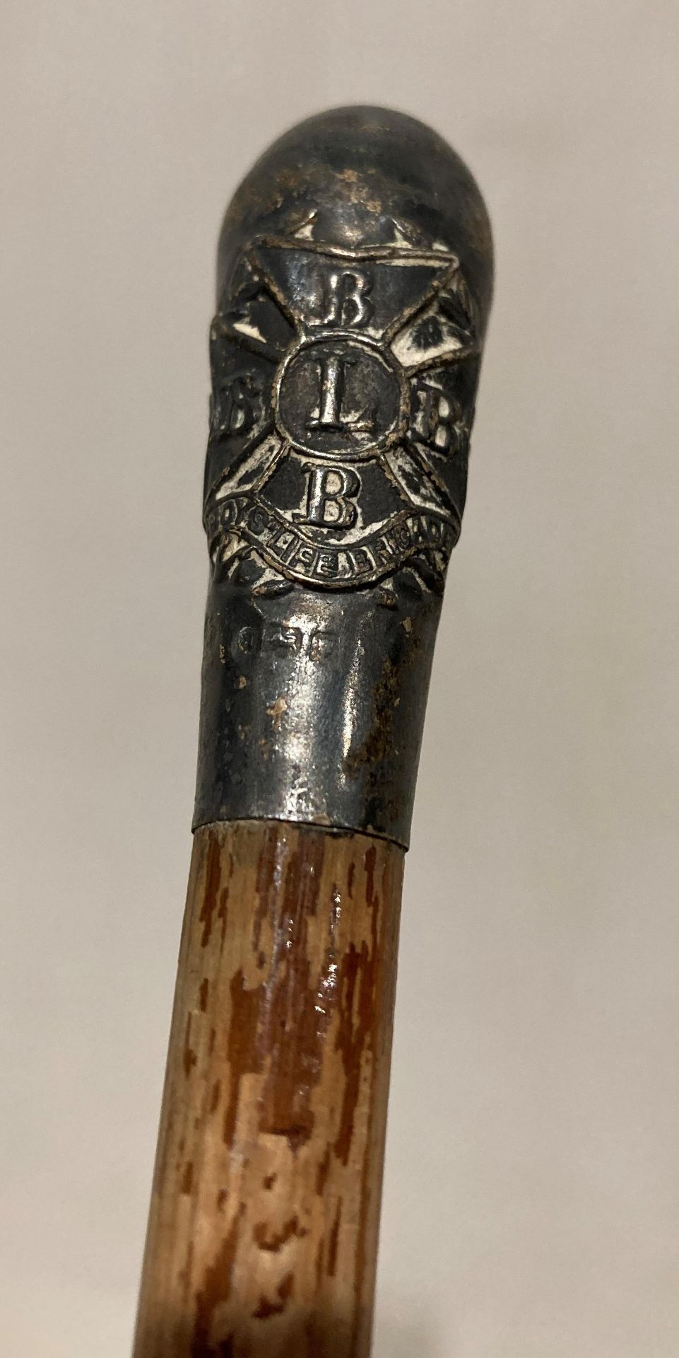 Vintage 'Boys Life Brigade' silver hallmarked swagger stick, - Image 2 of 2