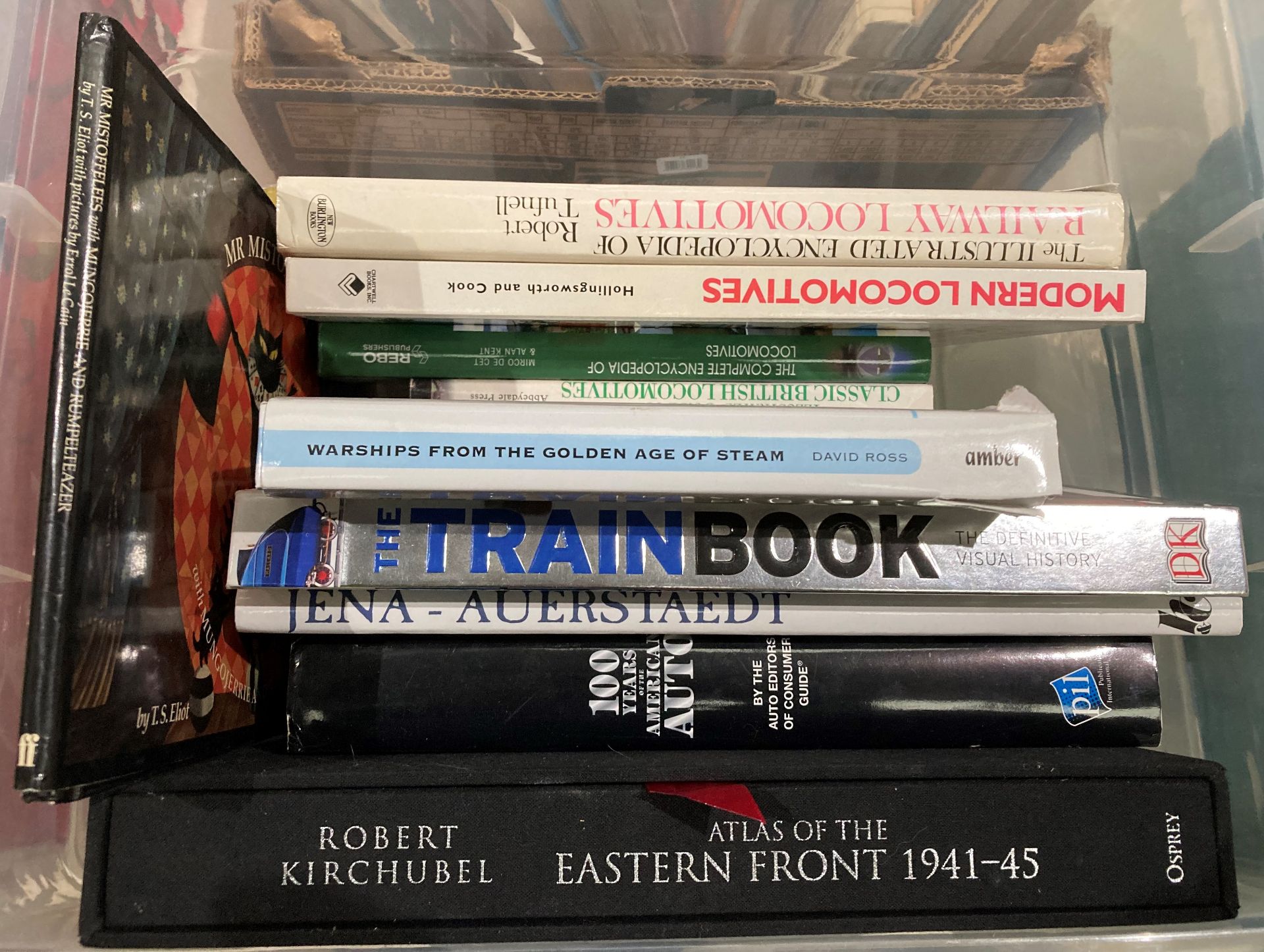 Contents to two boxes - approximately 30 assorted books on locomotives, steam trains, air war, - Image 4 of 4