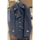 A British Rail overcoat in blue,