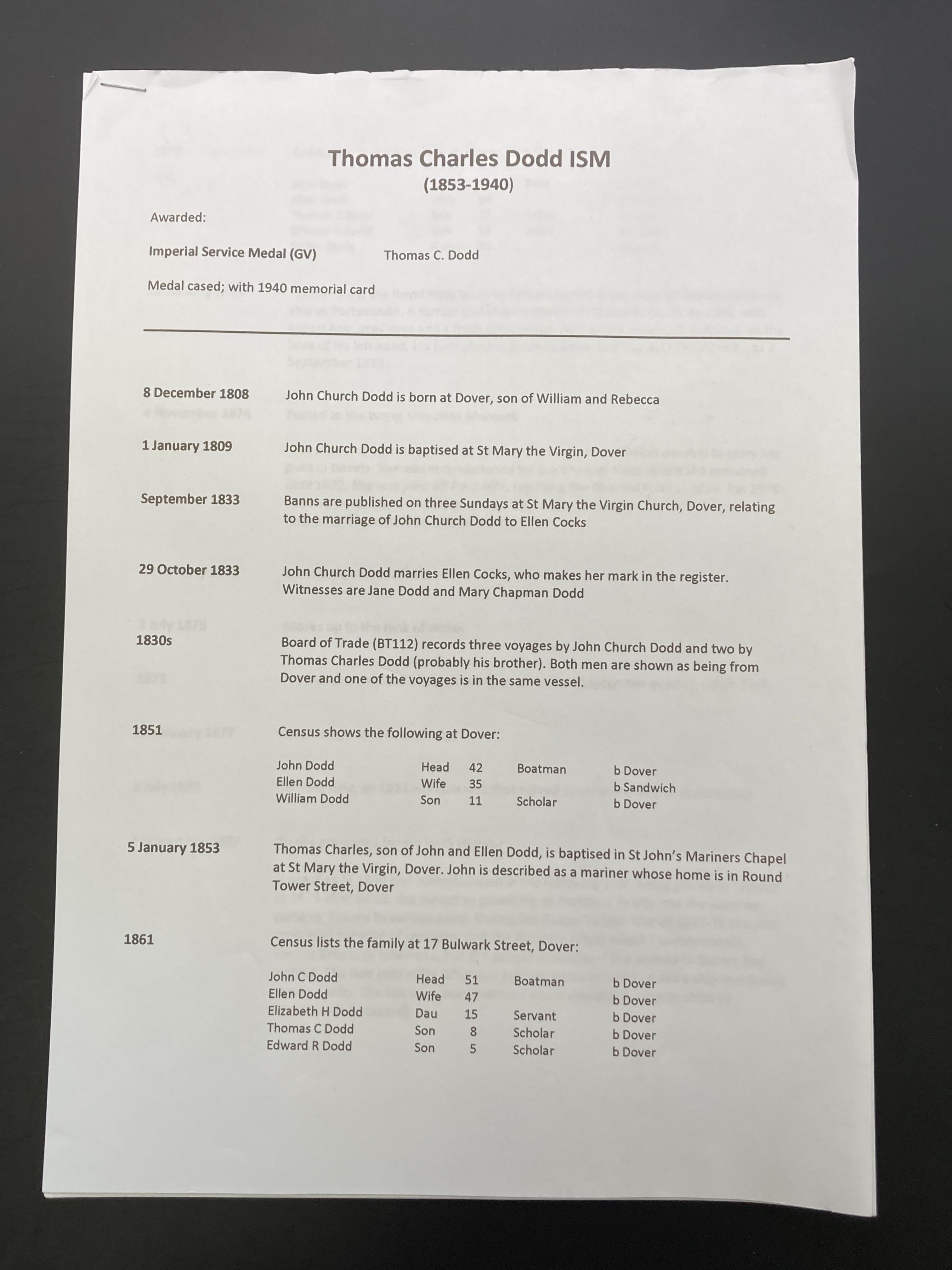 Cased IMPERIAL SERVICE ORDER Gv named to THOMAS C. DODD. - Image 5 of 5