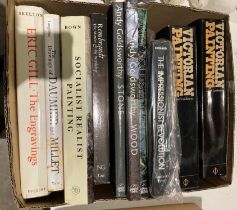 Contents to box - ten assorted art books including Andy Goldsworthy, Eric Gill 'The Engravings',
