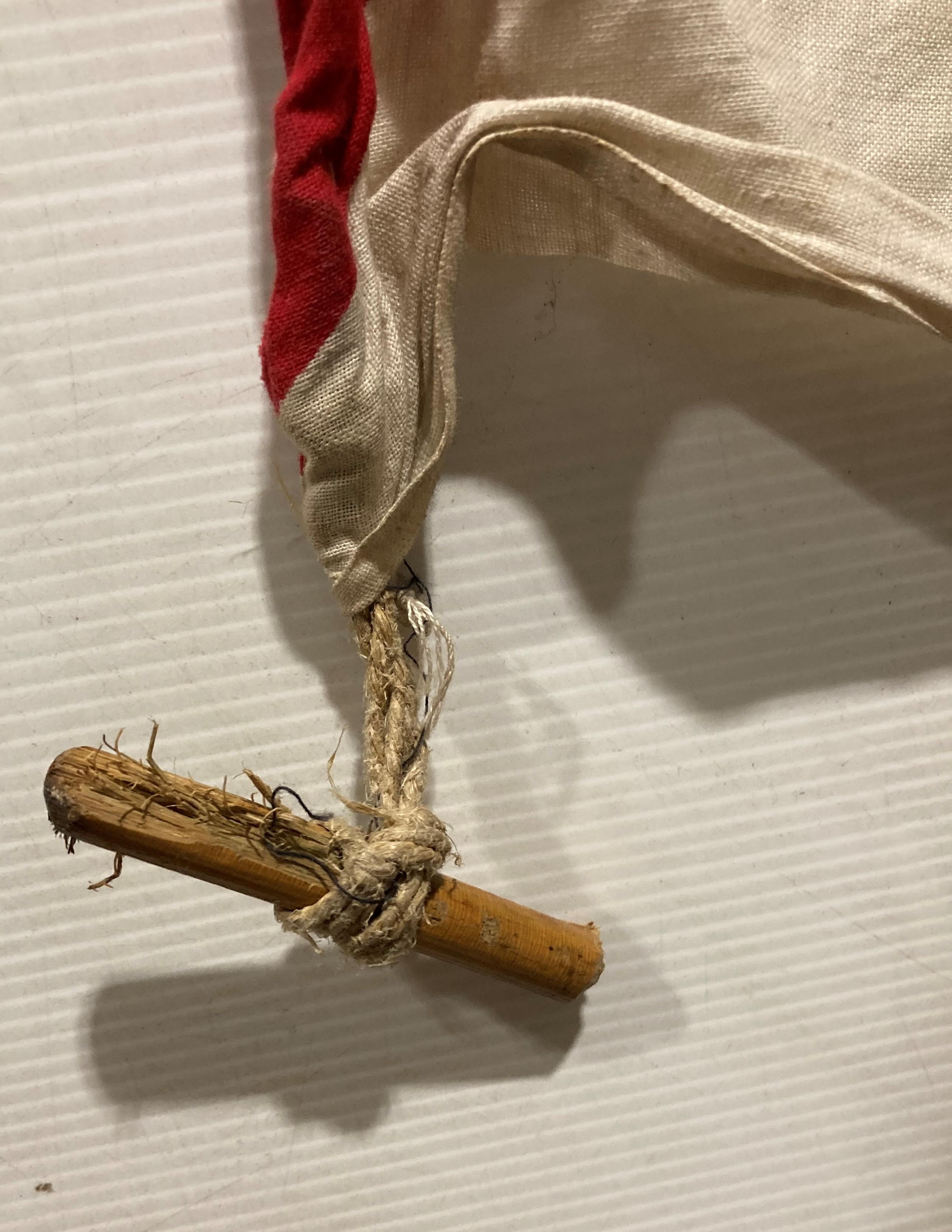 Union Jack flag with wooden pegs to two corners, - Image 4 of 5