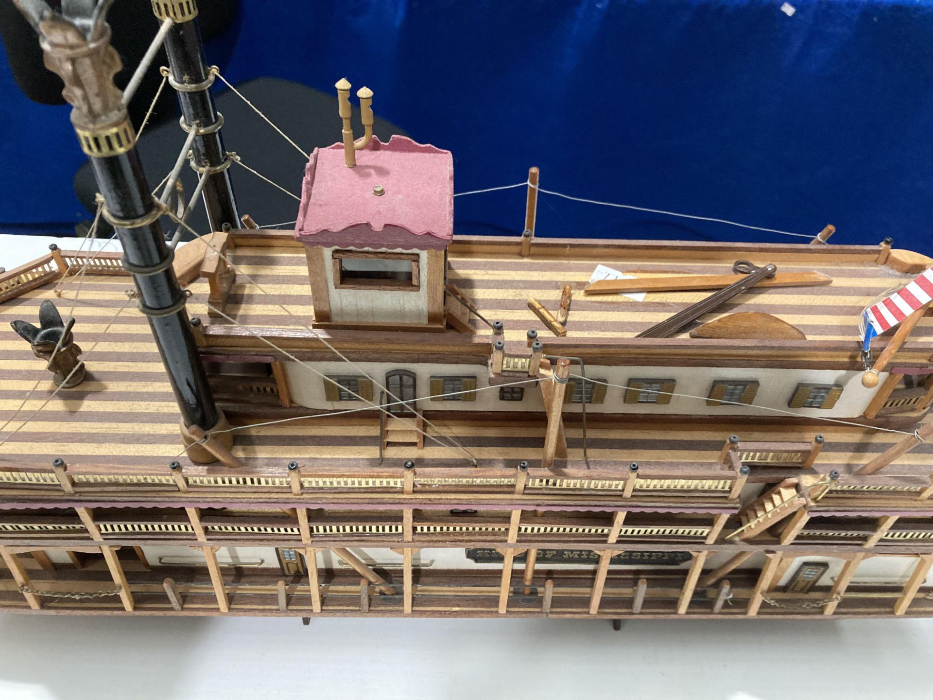 A match-stick and balsa wood model of the King of Mississippi - Mississippi steam boat - - Image 2 of 5