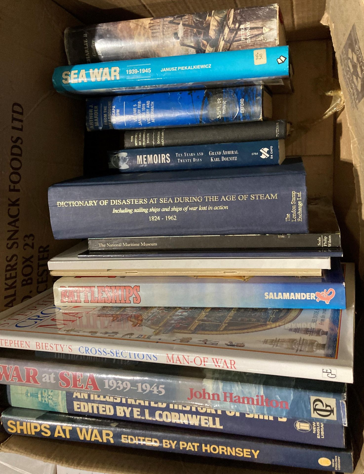 Contents to two boxes - 37 books mainly maritime and naval related including The London Stamp - Image 2 of 6