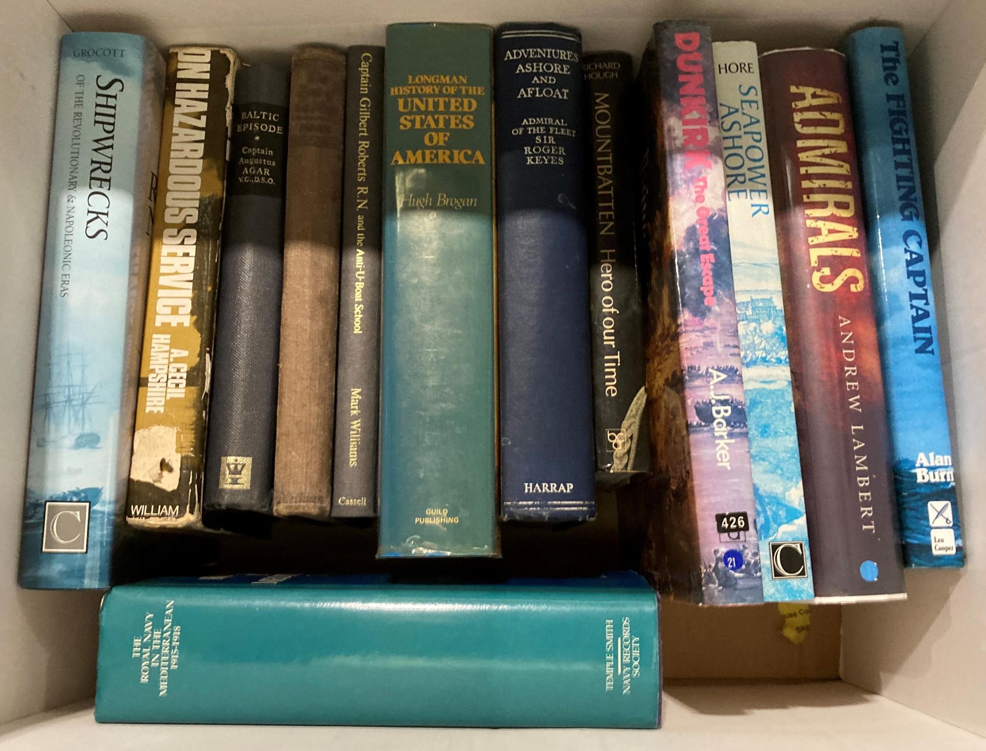 Contents to four boxes - 55 books mainly maritime and naval related including four volumes 'Nolan's - Image 4 of 5