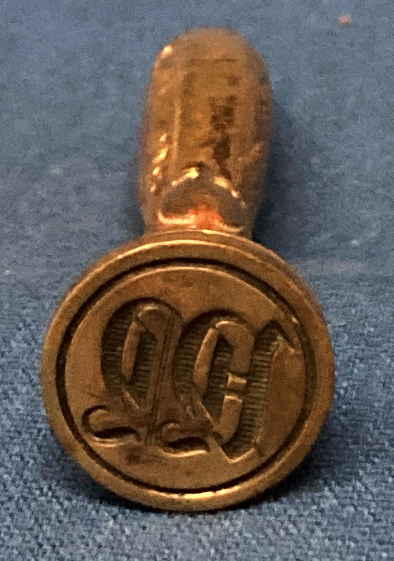 A wood handled stamp for 'Nazi' Heligoland and a brass seal, - Image 3 of 4